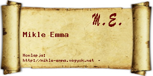 Mikle Emma névjegykártya